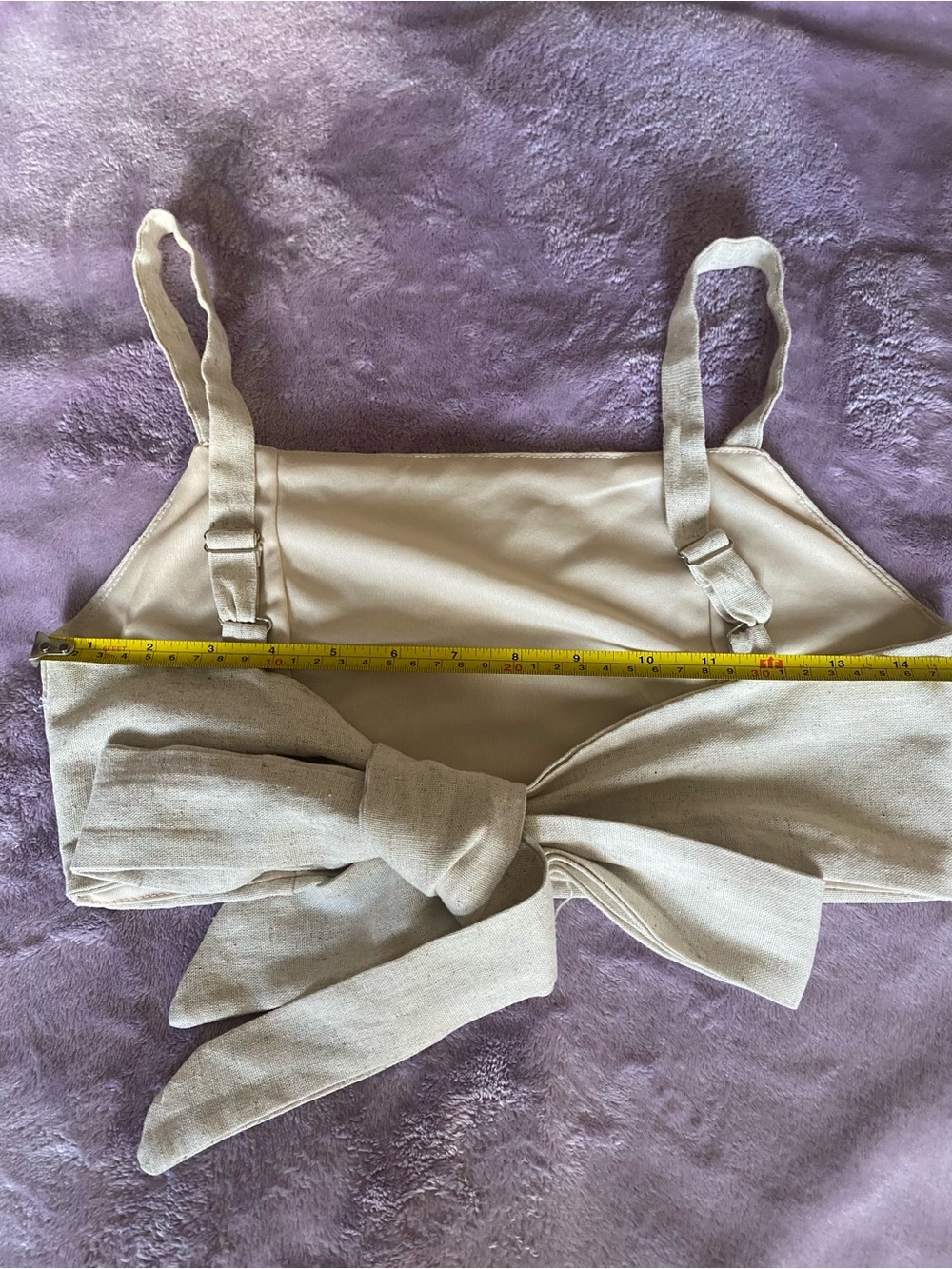 Altar’d State Beige Linen Blend Tie Back Crop Tank Top XS - Picture 8 of 9